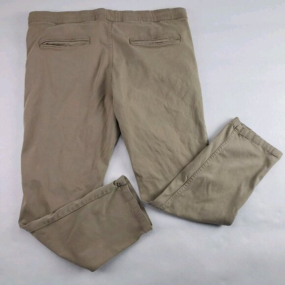 Mugsy Pull On Chino Pant Mens 40x28 Tan Flat Front Stretch Casual NO SIZE TAG - Picture 5 of 12